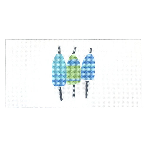 3 Buoys in Blues Painted Canvas All About Stitching/The Collection Design  - 1