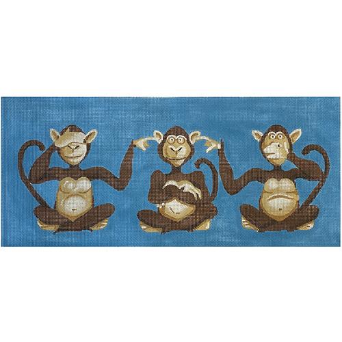 3 Monkeys #2 Painted Canvas Colors of Praise 