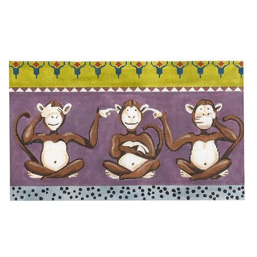 3 Monkeys Painted Canvas Colors of Praise  - 1