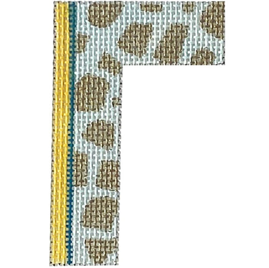 4" Greek Letter - Gamma - Light Blue and Yellow Painted Canvas Colors of Praise 