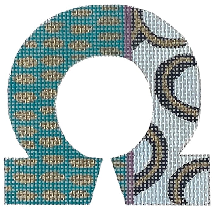 4" Greek Letter   Omega Painted Canvas Colors of Praise 
