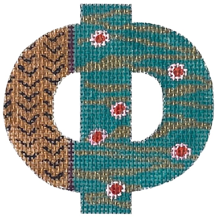 4" Greek Letter   Phi Painted Canvas Colors of Praise  - 1