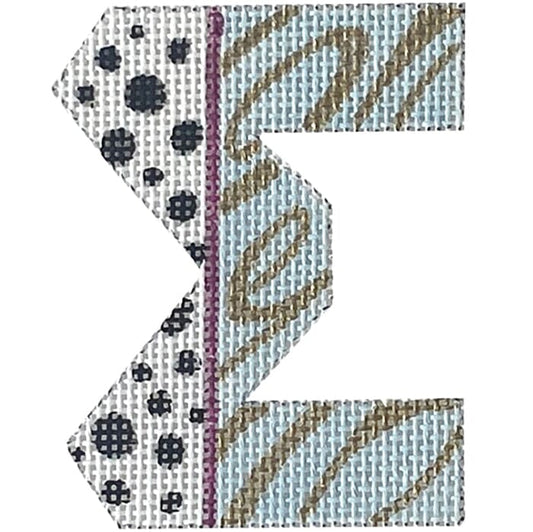 4" Greek Letter - Sigma Painted Canvas Colors of Praise 