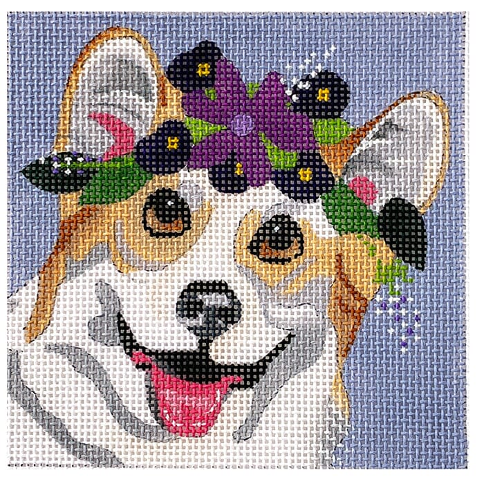 4 inch Corgie Painted Canvas Melissa Prince Designs  - 1