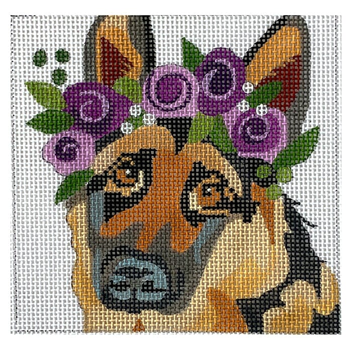 4 inch German Shepherd Painted Canvas Melissa Prince Designs  - 1