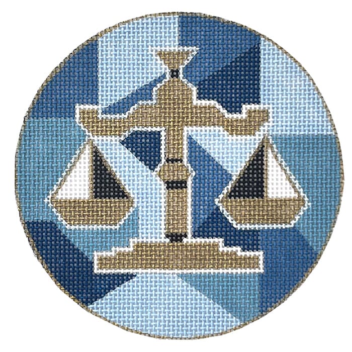 4 inch Scales of Justice Painted Canvas Melissa Prince Designs  - 1
