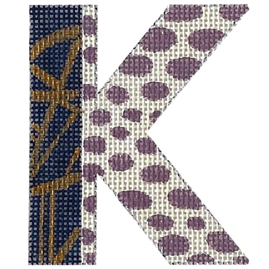 4" Letter K Painted Canvas Colors of Praise 