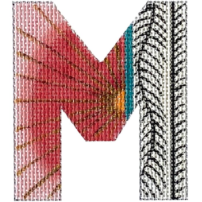 4" Letter M Painted Canvas Colors of Praise 
