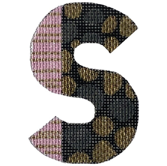 4" Letter S Painted Canvas Colors of Praise 