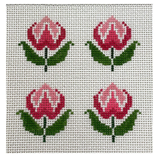 4 Roses in Pink Painted Canvas Patricia Sone 