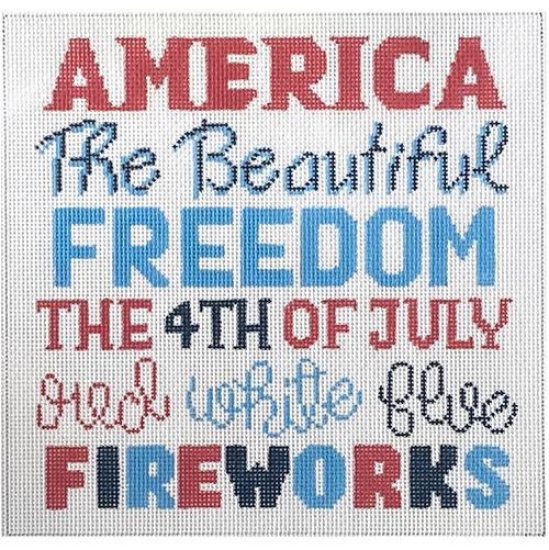 4th of July Words Painted Canvas Alice Peterson Company 