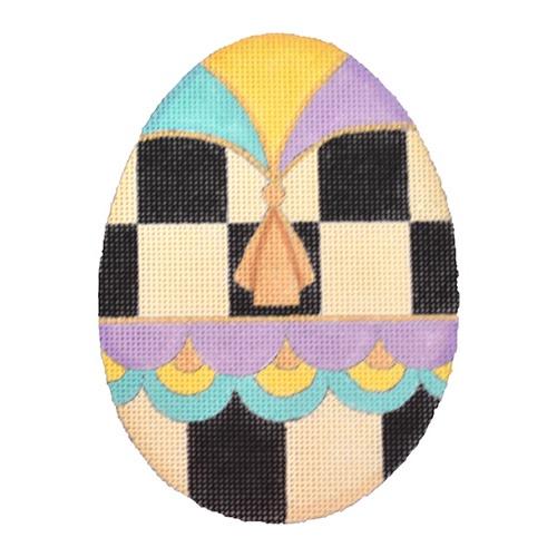 5 inch Striped Egg Painted Canvas Raymond Crawford Designs 