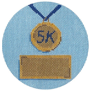 5K Medal Round Painted Canvas Alice & Blue 

