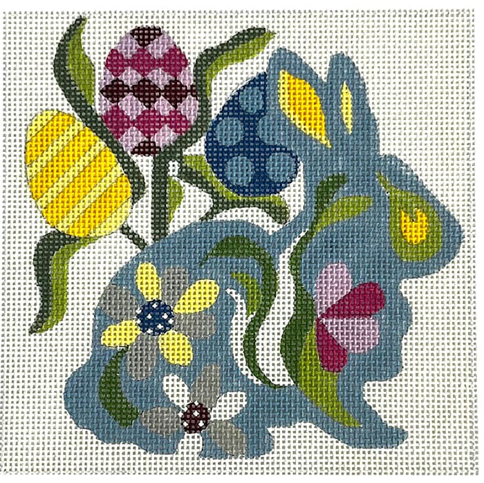 5x5 Bunny Painted Canvas Melissa Prince Designs  - 1
