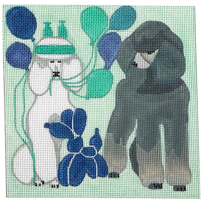 6 inch Balloon Obsessed Poodle Painted Canvas Melissa Prince Designs  - 1