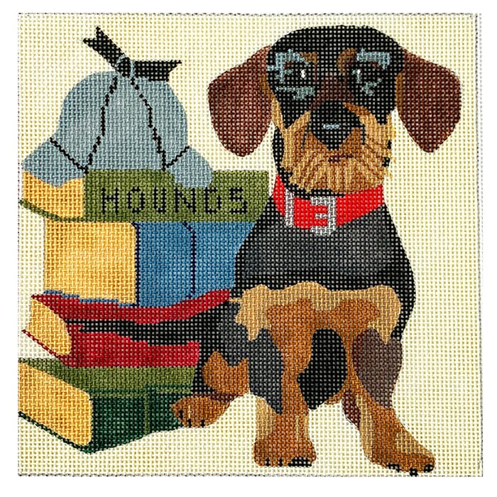6 inch Mystery Lover Dachshund Painted Canvas Melissa Prince Designs  - 1