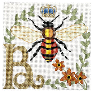 6x6 B for Bee Painted Canvas Melissa Prince Designs 
