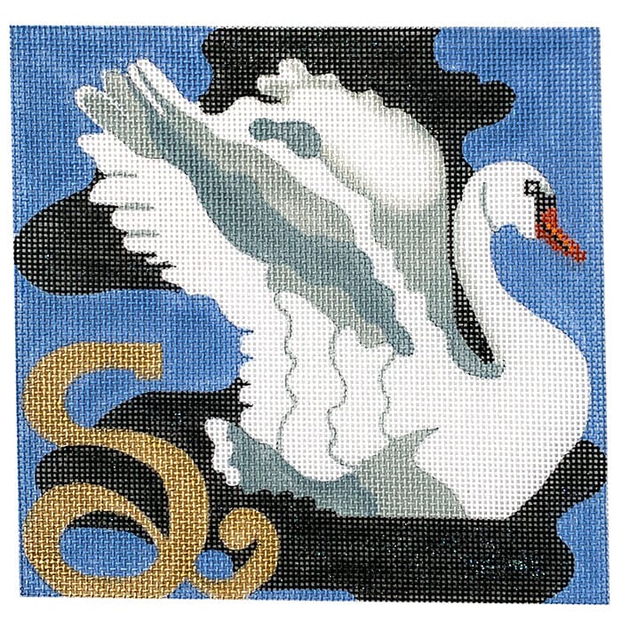 6x6 S for Swan Painted Canvas Melissa Prince Designs  - 1