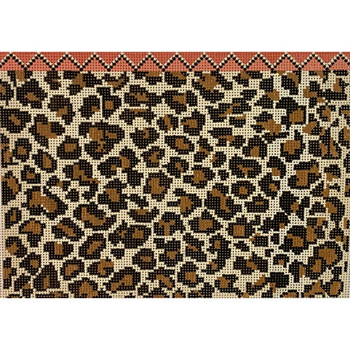 Leopard Print Clutch Needlepoint Canvas by Hello Tess