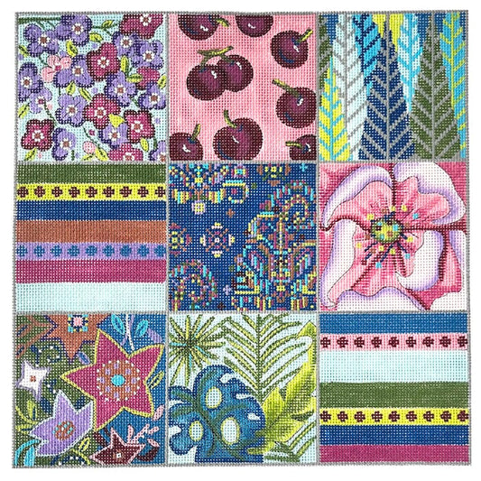 9 Square Collage Painted Canvas Alice Peterson Company 