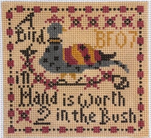 A Bird in the Hand Needlepoint Kit Painted Canvas Birds of a Feather 