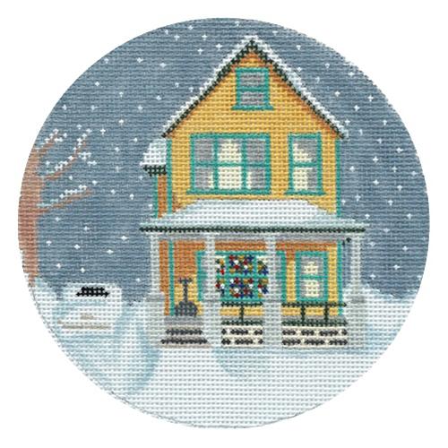 A Christmas Story House Painted Canvas The Plum Stitchery  - 1