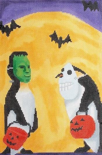 A Penguin Halloween Painted Canvas Scott Church Creative  - 1