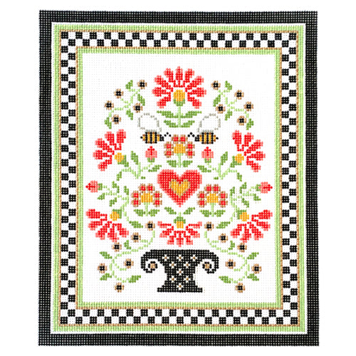 A Valentine Sampler on 13 Painted Canvas CanvasWorks  - 1