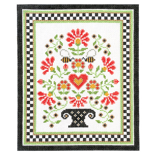 A Valentine Sampler on 18 Painted Canvas CanvasWorks  - 1
