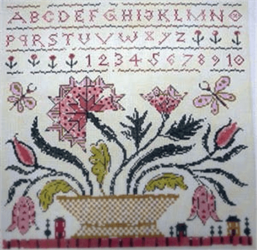 A Very Fine Sampler Painted Canvas Birds of a Feather 