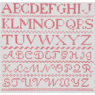 ABC Sampler in Pink Painted Canvas Le Point Studio 
