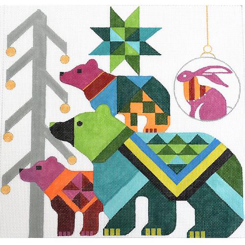 Abstract Bears Painted Canvas Melissa Prince Designs 