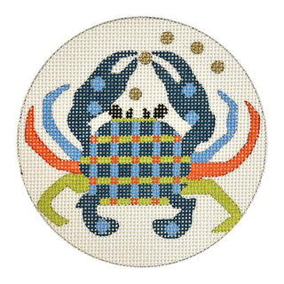 Abstract Crab Round Painted Canvas Melissa Prince Designs 
