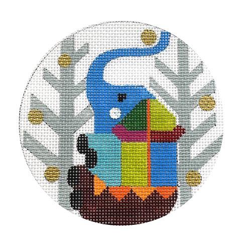 Abstract Elephant Ornament Painted Canvas Melissa Prince Designs 
