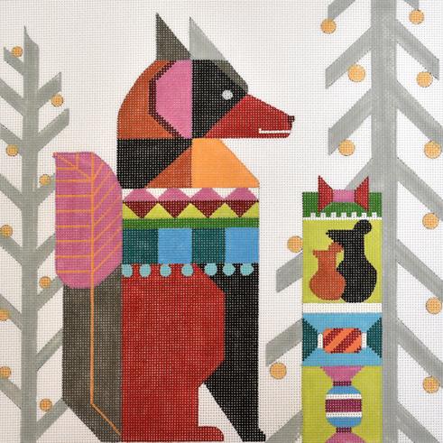 Abstract Fox Painted Canvas Melissa Prince Designs  - 1