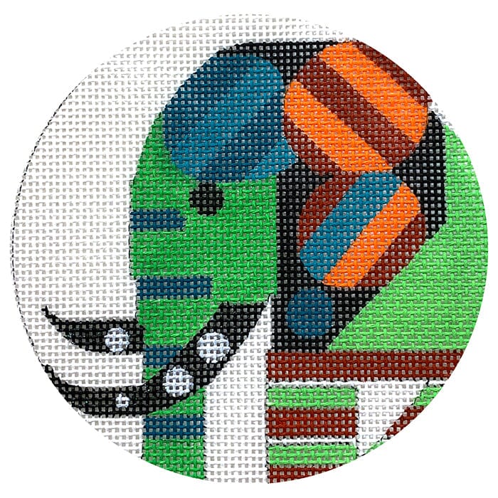 Abstract Green Elephant Ornament Painted Canvas Melissa Prince Designs 
