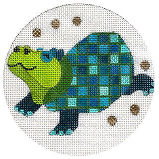 Abstract Hippo Ornament Painted Canvas Melissa Prince Designs 

