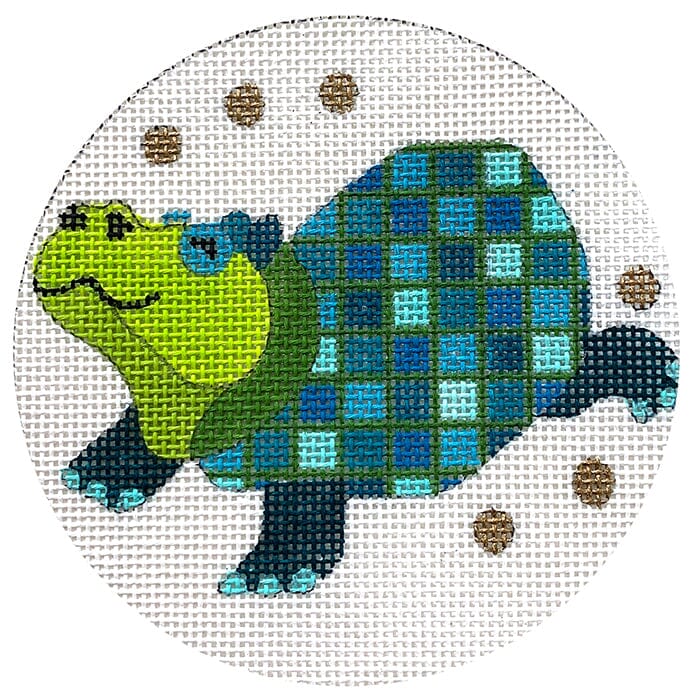 Abstract Hippo Ornament Painted Canvas Melissa Prince Designs 
