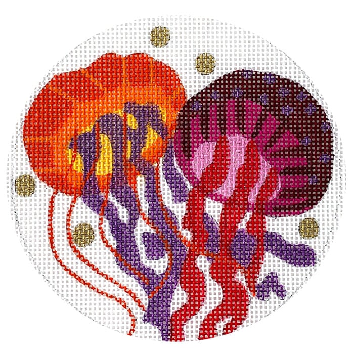 Abstract Jellies Ornament Painted Canvas Melissa Prince Designs 
