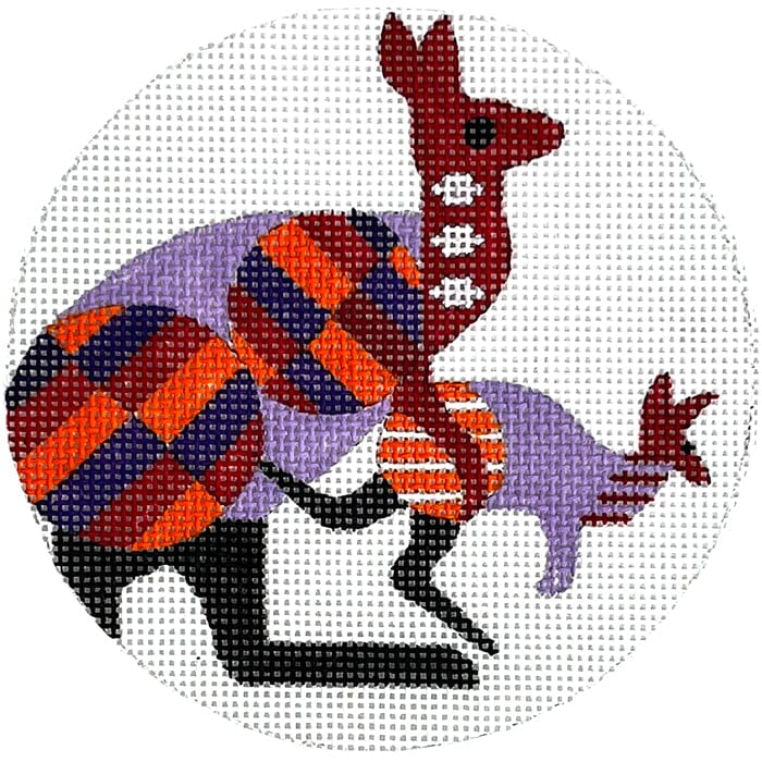 Abstract Kangaroos Ornament Painted Canvas Melissa Prince Designs  - 1