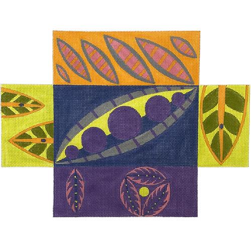 Abstract Leaf Brick Cover on 13 Painted Canvas Zecca  - 1