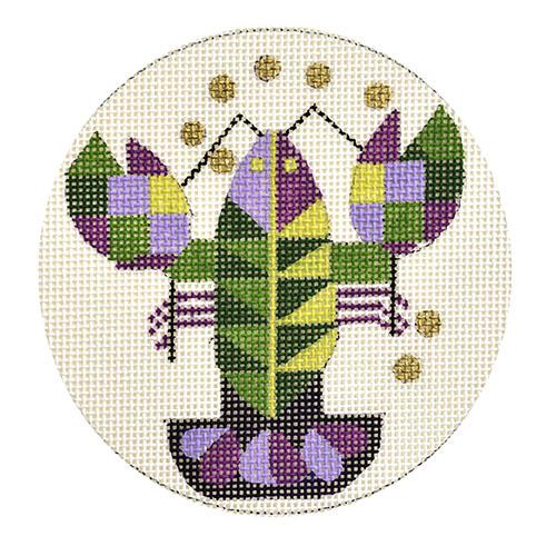 Abstract Lobster Round Painted Canvas Melissa Prince Designs 
