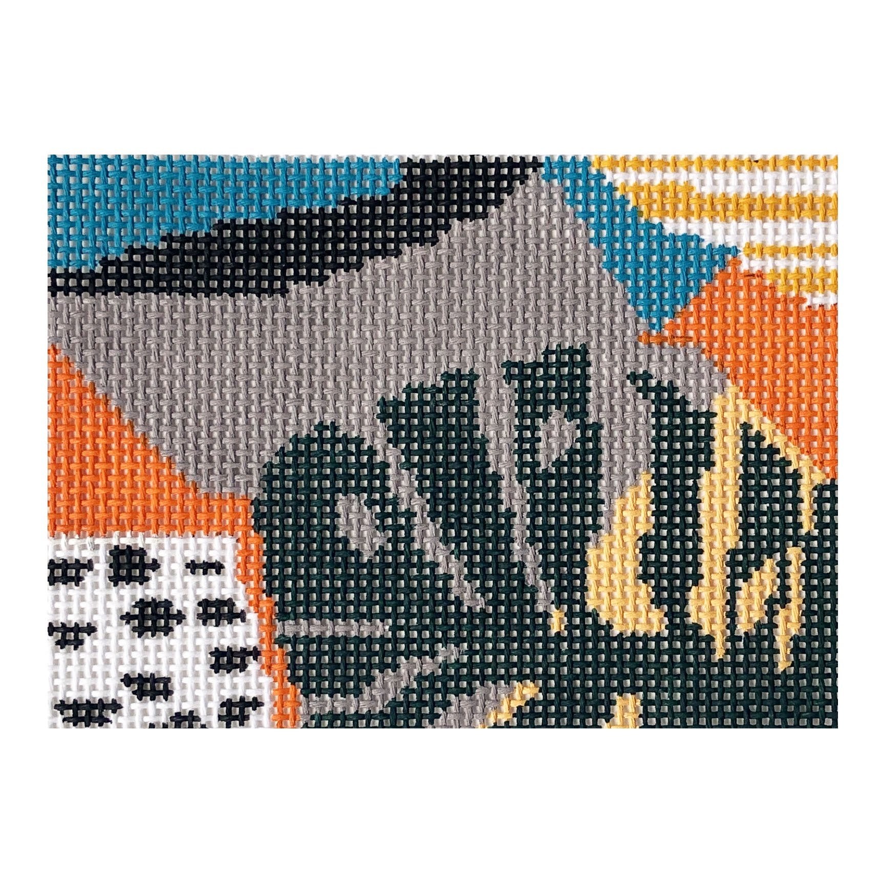 Abstract Patch Painted Canvas Hello Tess  - 1