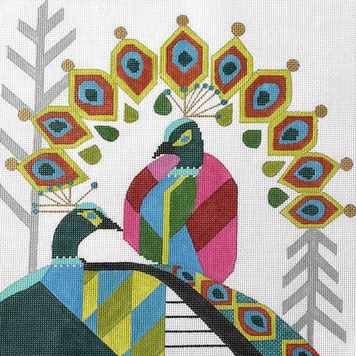 Abstract Peacock Painted Canvas Melissa Prince Designs  - 1
