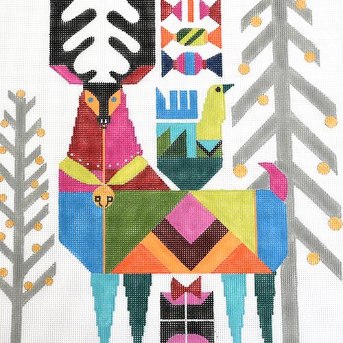 Abstract Reindeer Painted Canvas Melissa Prince Designs  - 2