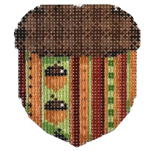 Acorn and Stripe Plaid Cap Mini Acorn Painted Canvas Associated Talents 