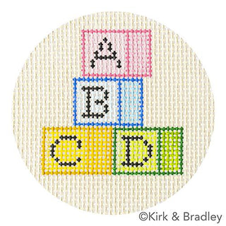 Advent Ornaments   Blocks Painted Canvas Kirk & Bradley 
