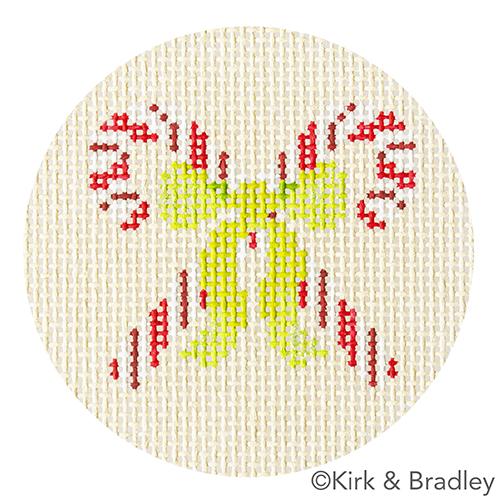 Advent Ornaments - Candy Canes Painted Canvas Kirk & Bradley 