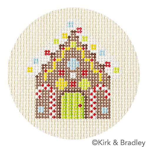 Advent Ornaments - Gingerbread House Painted Canvas Kirk & Bradley 
