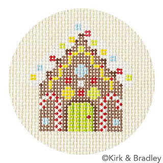 Advent Ornaments   Gingerbread House Painted Canvas Kirk & Bradley 
